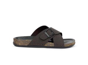 Sandalias Negras de Hombre con Tiras Cruzadas y Hebilla, Cómodas, Abiertas, Casuales, para Verano - Product Image 3