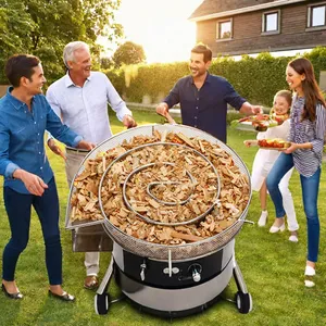 Equipamento de cozinha essencial para uso ao ar livre, churrasqueira portátil em aço inoxidável tipo carvão para churrasco fácil de limpar