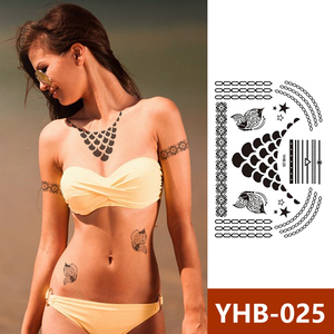 Autocollants de <span class=keywords><strong>tatouage</strong></span> temporaires en papier indien noir personnalisés en gros pour l'art corporel, le henné, les mains, les jambes, les pieds, motif <span class=keywords><strong>dentelle</strong></span> pour femmes - Product Image 5