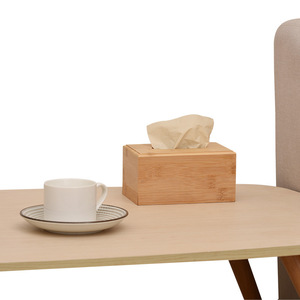 Bamboo Tissue Box Rectangle Standing Type Custom Logo Hotel Restaurant Storage Box - Product Image 4