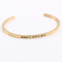 Bracelet personnalisé en or 4 mm avec gravure inspirante, bracelet personnalisé gravé sur mesure, motif, symbole, texte en n'importe quelle langue, intérieur/extérieur, double face