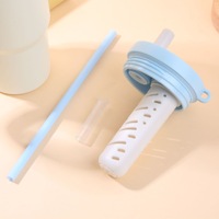 Bouteille isotherme portable personnalisée de 750 ml avec poignée et paille, couvercle, tasse, pour eau chaude et café – Qualité supérieure, design unique