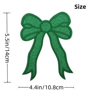 Toptan özel 4.4 inç kırmızı yay Glitter yamalar 3 renkler DIY demir-on işlemeli kalp şekilli kumaş için Hoodie - Product Image 6