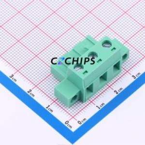 MX2EDGKM-7.62-03P-GN01-Cu-Y-A Plug-in Terminal Block P=7.62mm Connector Screw Fixing 1x3P 7.62mm Green - Product Image 1