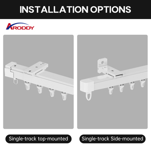 ARODDY 76-216cm <span class=keywords><strong>Tringle</strong></span> à rideaux intelligente, rails de style romain moderne, en alliage d'aluminium durable, manuelle, pour plafond et fenêtre, pour la maison - Product Image 3