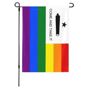 Dua sisi datang dan Ambil Texas kebanggaan LGBT pelangi bendera taman untuk rumah rumput pesta dekorasi luar ruangan