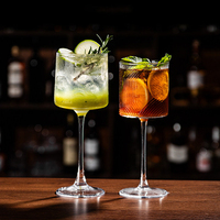 Ensemble de verres à cocktail en verre créatif, verres à martini, verres à champagne hauts, pour barman professionnel, mélange et utilisation en soirée
