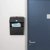 Boîte à suggestions en acier murale avec serrure-Boîte de donation--Boîte de vote-avec 25 cartes à suggestions gratuites