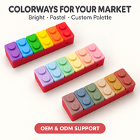 Collier sensoriel en silicone à mâcher en forme de bloc de construction pour enfants, jouet de dentition et de stimulation motrice orale