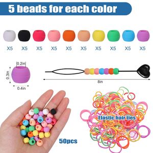 ลูกปัดยางซิลิโคนทรงกลมสีตามสั่งขายส่ง Geedyn สำหรับต่อผมเด็กผู้หญิง สำหรับถักเปีย - Product Image 4