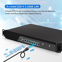 Appliance pare-feu CWWK 1U B150 pour rack, processeur i3 i5 i7, 8 ports LAN RJ45 2.5GbE i226V, serveur OPNsense, PC DDR4, montage en rack réseau 19 pouces