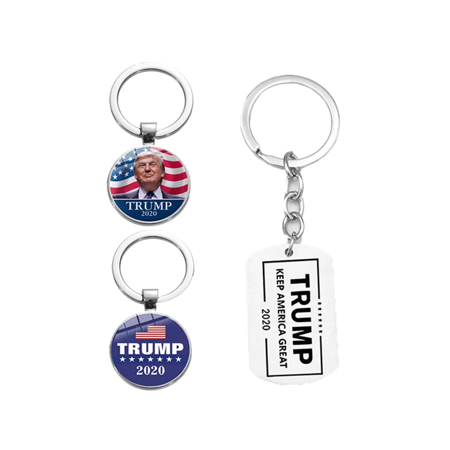 Logo Kustom Souvenir Cincin Kunci Presiden AS 2020 Election <span class=keywords><strong>Donald</strong></span> Trump Gantungan Kunci