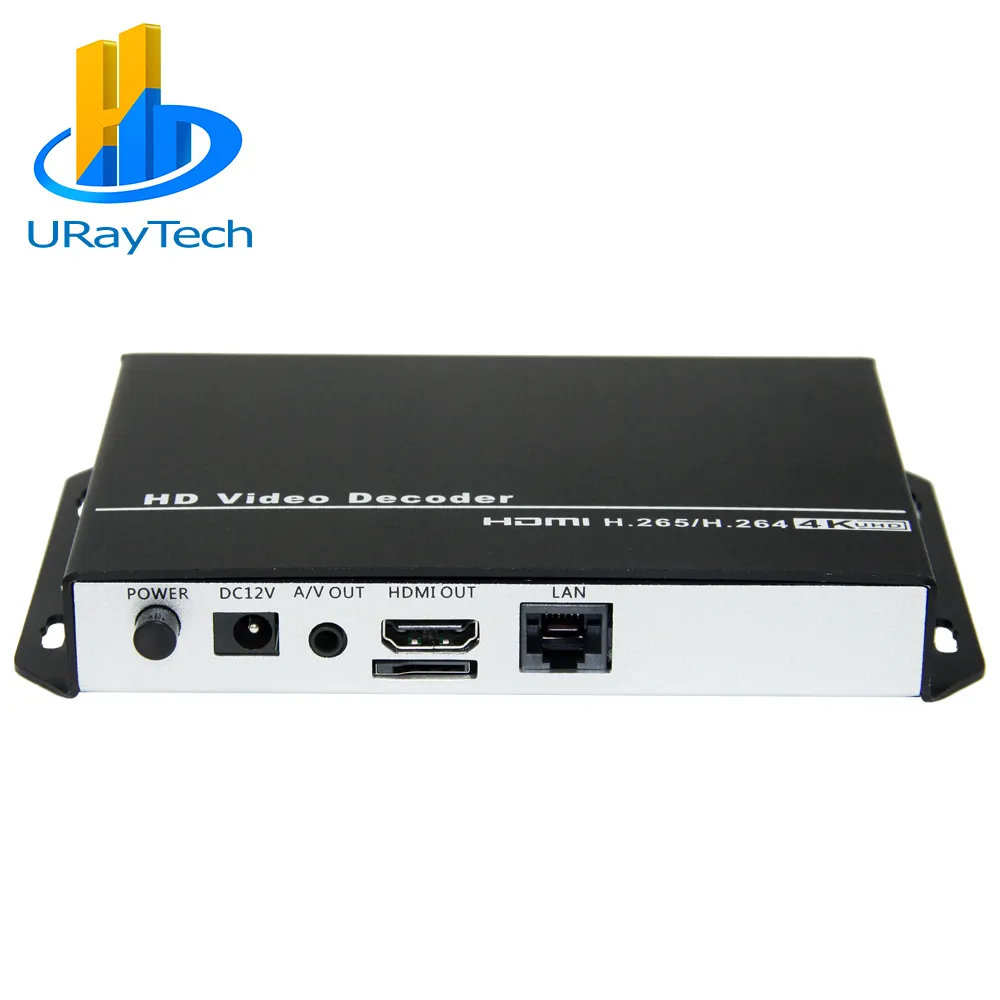 Envío libre de DHL H.265 H.264 HEVC UHD 4K * 2K 3840x2160P 60FPS HDMI VGA IP 1080P HD IPTV decodificador de vídeo