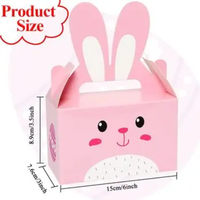 Boîtes à faveur de pâques 50 pièces, boîte-cadeau pour fête de pâques avec poignée, boîtes à bonbons, œufs de lapin, pour enfants