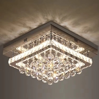 Lustres en cristal et acier LED modernes de luxe pour salon, hôtel, villa, éclairage de plafond