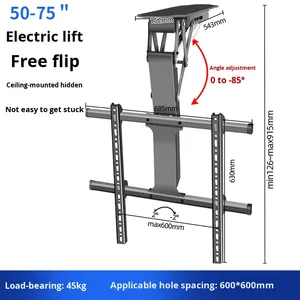 Phẳng thép cơ giới <span class=keywords><strong>TV</strong></span> xoay Flip-up Trần/TREO TƯỜNG Hidden <span class=keywords><strong>Bracket</strong></span> với thông minh điều khiển từ xa 75 inch 85 ° nghiêng - Product Image 2