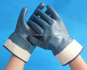 Guantes de Trabajo de Seguridad Resistentes al Aceite y al Gas, de Nitrilo Azul, Impermeables, de Alta Resistencia, Industriales, de PVC, Talla <span class=keywords><strong>XL</strong></span>, Totalmente Recubiertos de Látex - Product Image 3