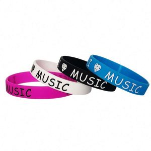 New Sports <b>Bracelet</b> I <b>Love</b> Music Silicone <b>Bracelet</b> Hip Hop Rock Music Party Rubber <b>Bracelet</b> Customizable Logo - Product Image 4