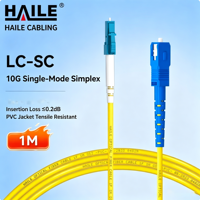 Cordon de raccordement en fibre optique monomode LC-SC 10G de 1 mètre, 3,0 mm, qualité télécom 9/125