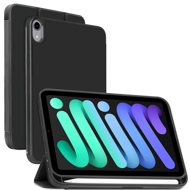 For iPad Mini 6 case PU Leather Tablet Cover Case With Universal Camera Protection Kickstand and Pen Slot for iPad Mini 6 case