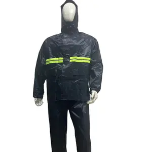 New style 0.18mm black blue Men nylon polyester pvc coating motorcycle rainsuit raincoat with reflective tape