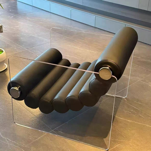 Poltrona decorativa per il tempo libero trasparente in acrilico di design italiano adatta per la casa soggiorno sedia sospesa per il tempo libero - Product Image 5