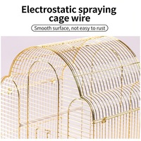 Cage à oiseaux en métal de grande taille OEM et ODM avec double porte, support roulant, volière pour perroquet avec boîte de rangement pour graines
