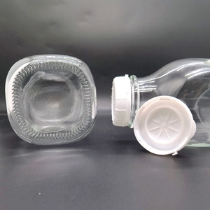 32 FL. Oz. 1 lít rõ ràng chai sữa thủy tinh vuông tùy chỉnh in 32 oz. Squat <span class=keywords><strong>pint</strong></span> thủy tinh Nước trái cây chai chất lỏng 1000ml - Product Image 3