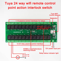 Interrupteur intelligent Tuya WIFI Zigbee 24 canaux, DC 7-27V, type C 5V, éclairage domestique, rideau, porte, moteur de garage, contrôle par application