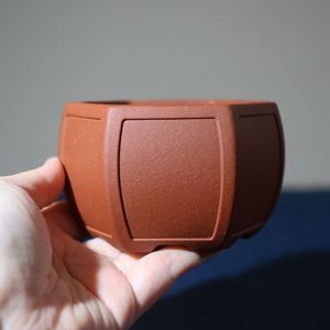 Maceta Hexagonal de Arcilla Morada con Forma de Ventana, Estilo Kui, Hecha a Mano, Diseño Clásico Chino, Pequeña Maceta para Calamus - Product Image 4