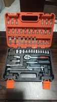 53 Pièces Jeu de Douilles, Tournevis et Clé à Cliquet 1/4 pour Réparation Automobile, Kit d'Outils Mécanique Auto