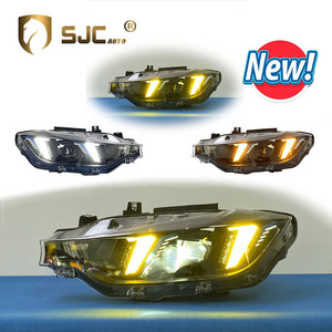 Accessori Auto SJC per <span class=keywords><strong>BMW</strong></span> <span class=keywords><strong>Serie</strong></span> <span class=keywords><strong>3</strong></span> F30 F31 F35 12-18, Fari LED Stile Occhio di Serpente Aggiornati Bianco+Giallo DRL Plug&Play - Product Image 1