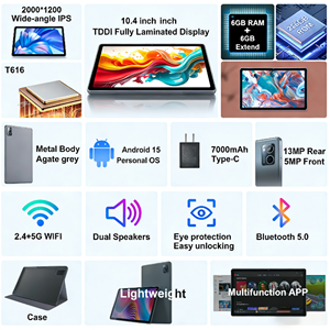 Tablette Android 15 professionnelle de 10,4 pouces, 1920*1200 FHD, de haute qualité, super bon marché, expédition directe d'usine dans le monde entier, tablette PC avec fonction d'appel - Product Image 2