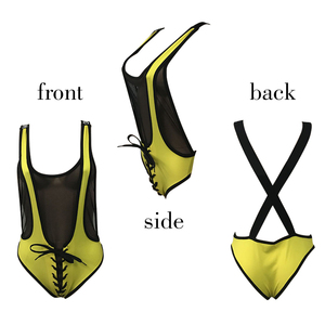 Costume da Bagno Sexy Personalizzato con Perizoma in Rete <span class=keywords><strong>Push</strong></span>-<span class=keywords><strong>up</strong></span> Taglio Alto Intero in Rete - Product Image 6