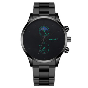 Nouvelle montre-bracelet à quartz à deux yeux en acier montre élégante pour hommes - Product Image 6