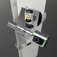 Serrure cylindrique intelligente Euro pour porte en bois avec empreinte digitale, mot de passe, carte RFID, clé, déverrouillage par carte mémoire, application Tuya TTLock