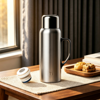 Bouteille d'eau isotherme en acier inoxydable 316 de 800 ml, portable, haut de gamme, avec revêtement intérieur en titane, bouilloire isolée