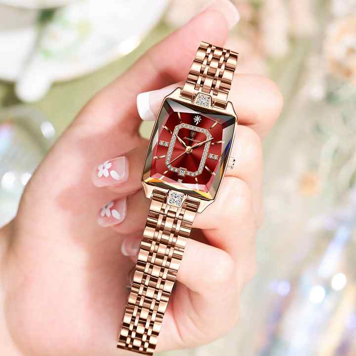 Poedagar 785, montre élégante pour femme, étanche, date, montres pour femmes, acier inoxydable, rectangulaire, quartz