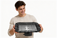 Barbecue électrique d'intérieur avec contrôle de température réglable, design portable pour table, pour usage domestique, version américaine