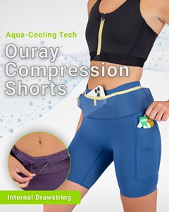 Shorts <span class=keywords><strong>de</strong></span> <span class=keywords><strong>compression</strong></span> personnalisés pour femmes, légers, anti-humidité, avec poche intégrée pour téléphone, OEM/ODM - Product Image 3