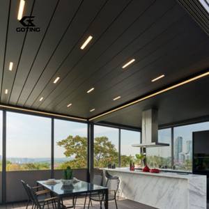 Pérgola Bioclimática de Aluminio con <span class=keywords><strong>Techo</strong></span> de Lamas Ajustables Eléctricamente para Jardín, Villa, Patio o Fábrica - Product Image 6