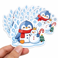 Autocollants en vinyle découpés sur mesure pour Noël, autocollants adhésifs de dessins animés pour l'emballage de boîtes cadeaux avec impression de logo pour enfants sur le thème des fêtes