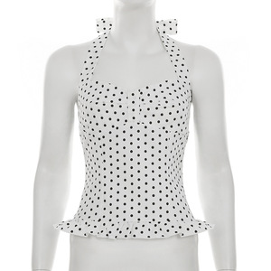 Débardeur Femme Printemps-Été Respirant, Style Doux, Coupe Slim, avec Ourlet à Volants, Design Tendance pour le Street Style - Product Image 6