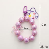 Nouveaux porte-clés personnalisés en acrylique perlé en forme d'ours avec anneau, pendentifs de sac en gros, sangles pour étuis d'écouteurs, cadeaux promotionnels d'usine OEM