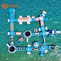 Ceyu Parcours d'obstacles aquatiques gonflables, plateforme flottante en forme d'île pour adultes, pour parcs aquatiques, lacs et mers, succès commercial