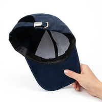 Casquette de baseball OEM de luxe en gros, style vieilli, 6 panneaux, avec logo brodé et patch tissé, ajustable, 100% polyester sergé, sportive et classique