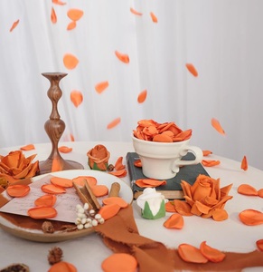 NUEVAS Flores Artificiales <span class=keywords><strong>de</strong></span> Rosa <span class=keywords><strong>de</strong></span> Satén Hechas a Mano, 100 Piezas, para Bodas, Fiestas, Confeti, Pétalos para Lanzar en Graduaciones - Product Image 3