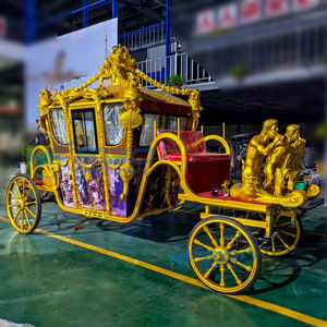 รถท่องเที่ยวไฟฟ้ารูปปั้นราชวงศ์สีทองสั่งทำได้จากโรงงาน - Product Image 4