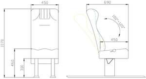 Einzel-, Doppel- oder Dreifachsitzbootssitz mit Stoßdämpfungsdesign, klappbarer Marine-Passagiersitz, Drei-Jahres-Garantie, CE-Zertifikat - Product Image 2