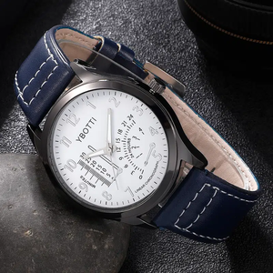 4 pièces Bracelets et <span class=keywords><strong>montre</strong></span> à Quartz bleu <span class=keywords><strong>Chic</strong></span> à pointeur rond pour <span class=keywords><strong>homme</strong></span> CC008 - Product Image 5